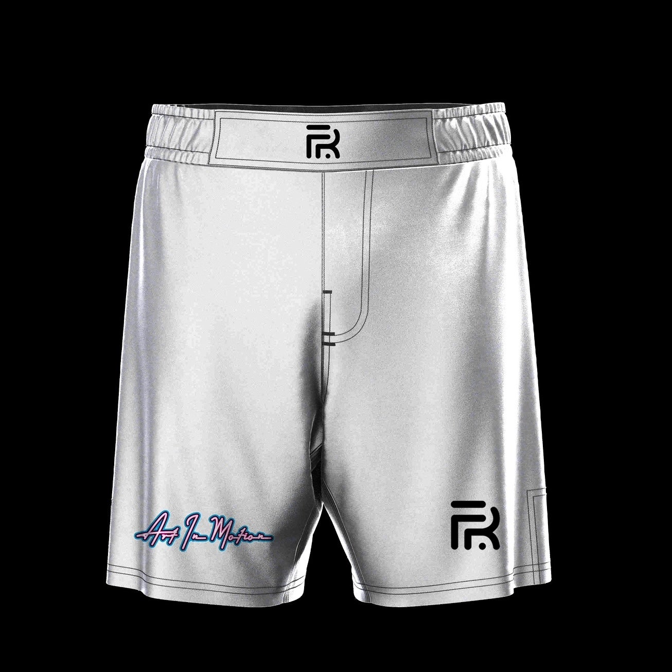 Aim Wrestling Shorts White Flow N Roll